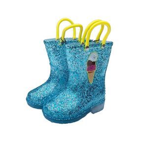 Chatties Light up Rain Boots baby Girls Size 4/5 NWT